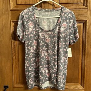 Lucky Brand Floral Scooped Neck Top with Tags